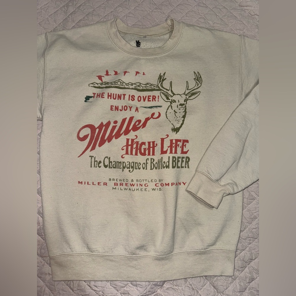 Junk Food Clothing Cream Graphic Crewneck Sweater